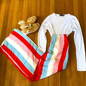 Striped Chiffon Pants